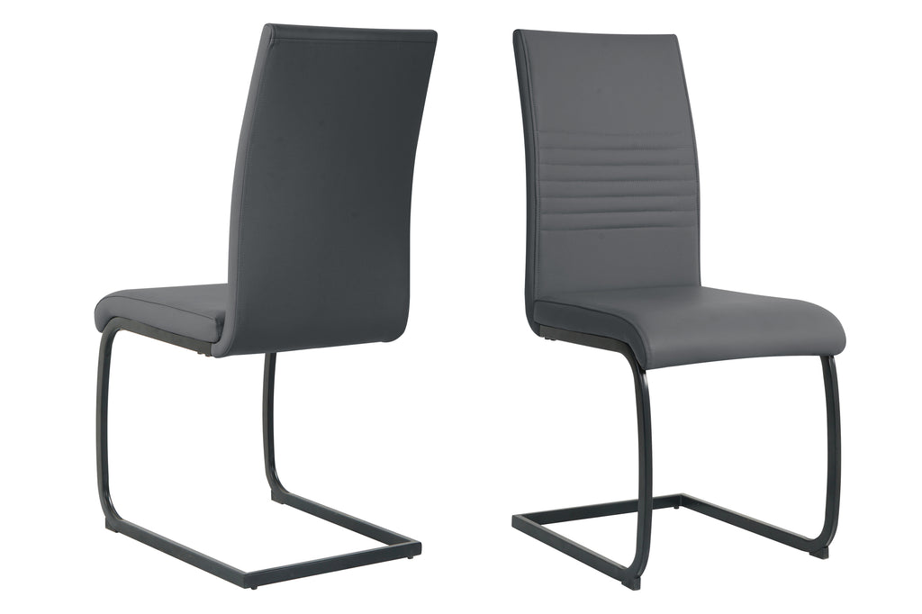 Möbilia - Stuhl, 2er-Set 42x59x97 cm grau, schwarz