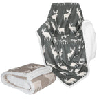 Wohndecke Elch Anthrazit Weihnachten