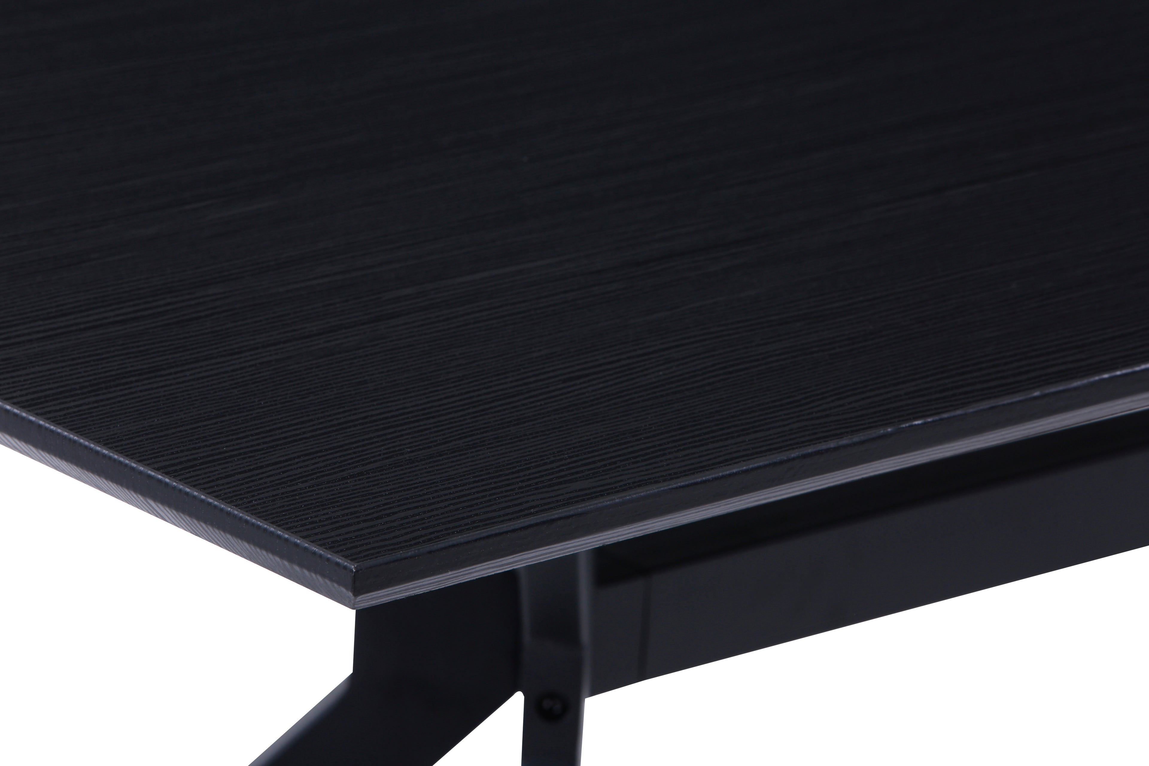 Möbilia - Tisch 180x90x75 cm dunkelgrau, schwarz mit Mittelstrebe
