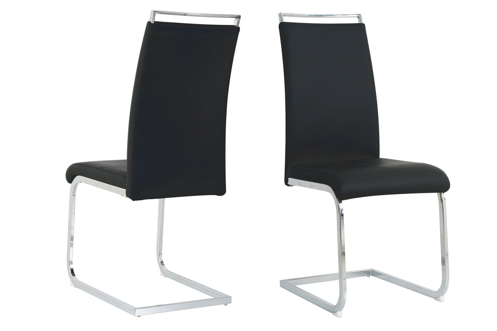 Möbilia - Stuhl, 2er-Set 42x58x101 cm schwarz, silber