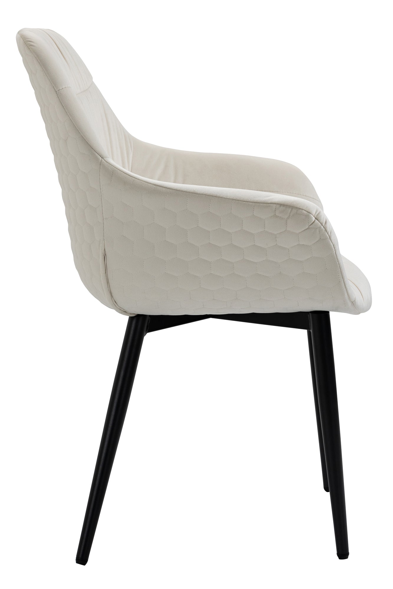 Sales Fever - Armlehnstuhl mit Wabensteppung Samt Creme#