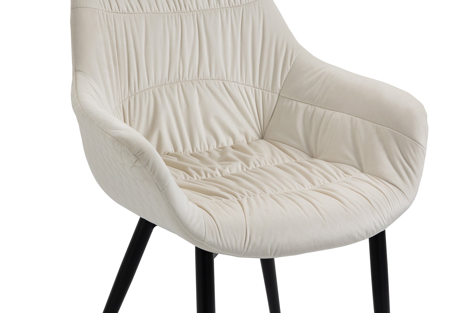 Sales Fever - Armlehnstuhl mit Wabensteppung Samt Creme#