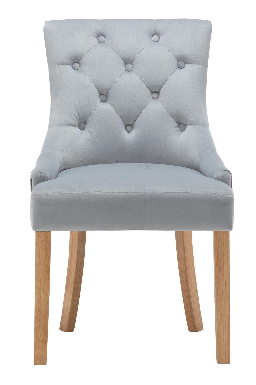 Möbilia - Stuhl, 2er-Set 56x63x91 cm hellgrau, natur