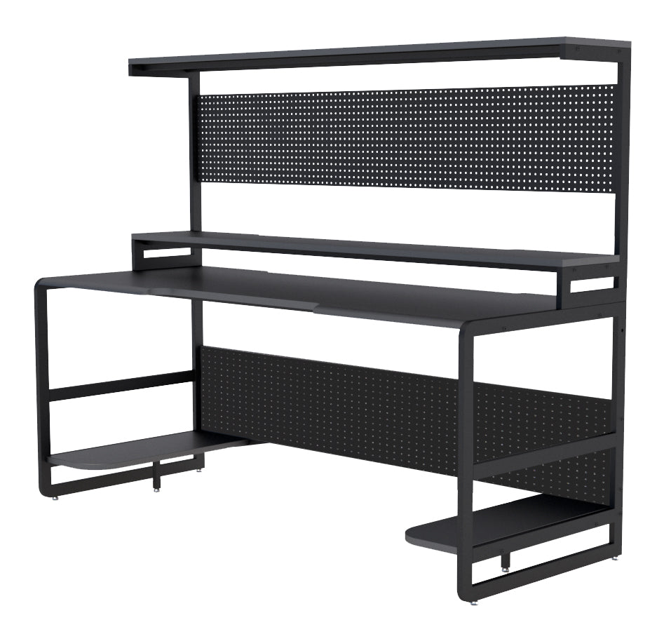 Möbilia - Schreibtisch 180x70x148 cm schwarz