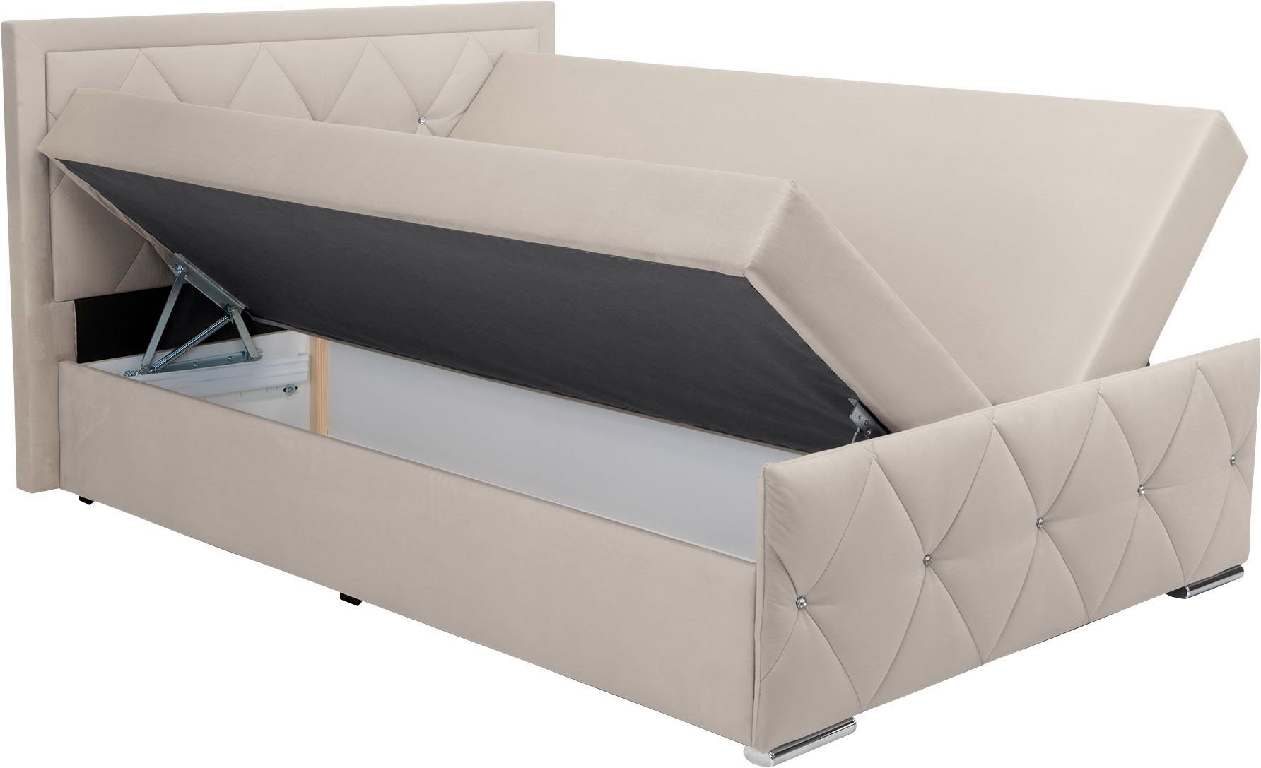 Boxbett Alfie, 140 x 200 cm Inkl. Bettkasten & Topper