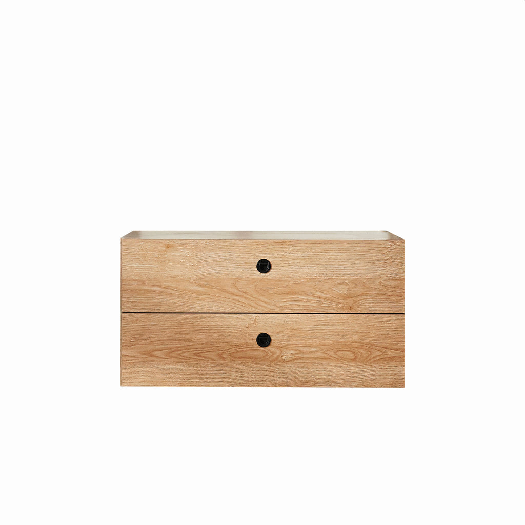 Möbilia - Schubladenkasten mit 2 Schubläden 80x32x44 cm naturfarben