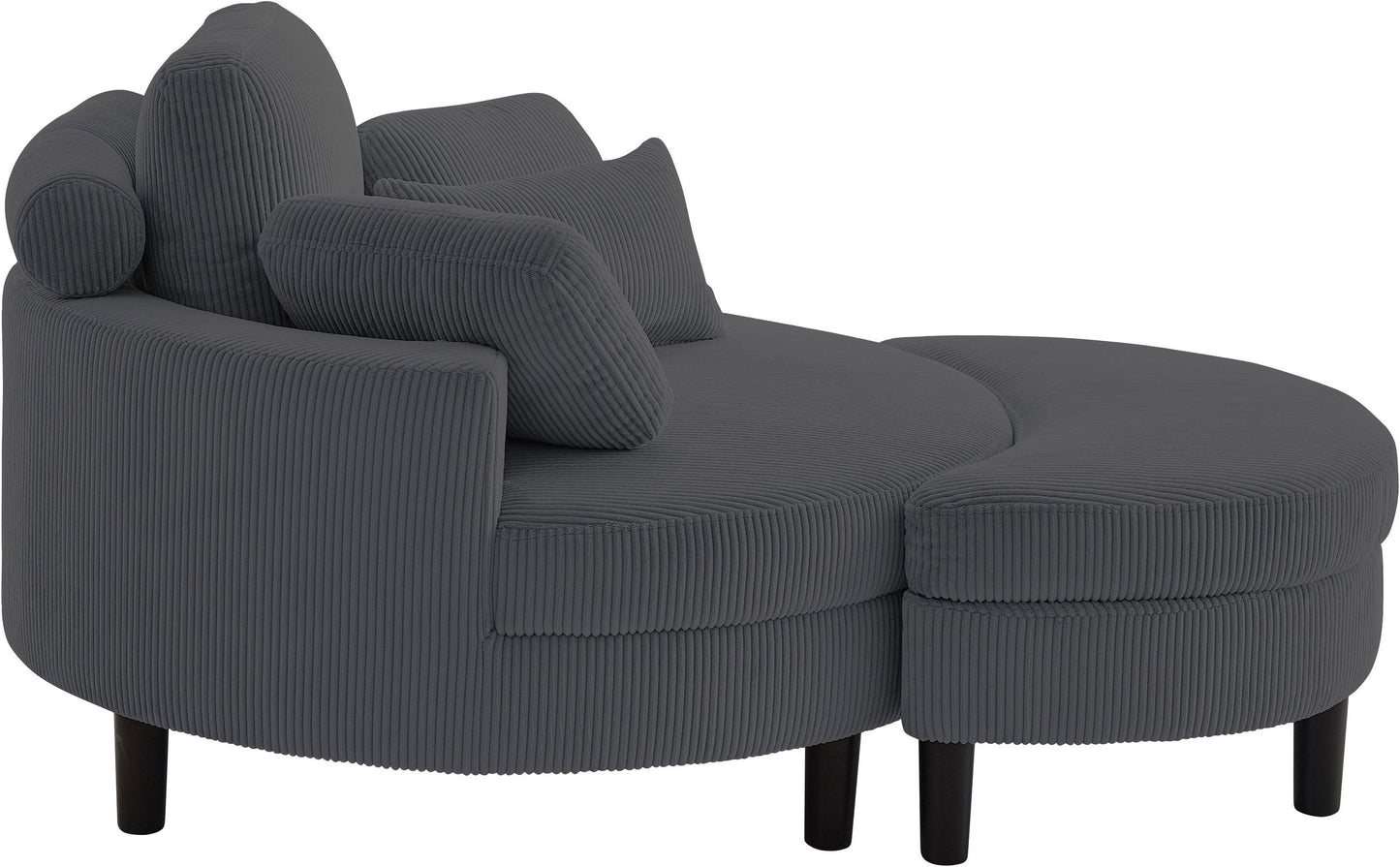 Rundsessel Cord Anthrazit