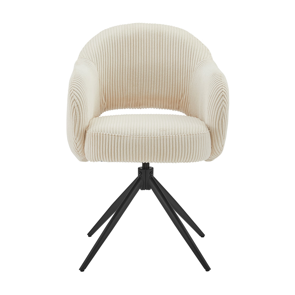 Möbilia - Armlehnstuhl Cord-Optik 58x60x84 cm beige, schwarz