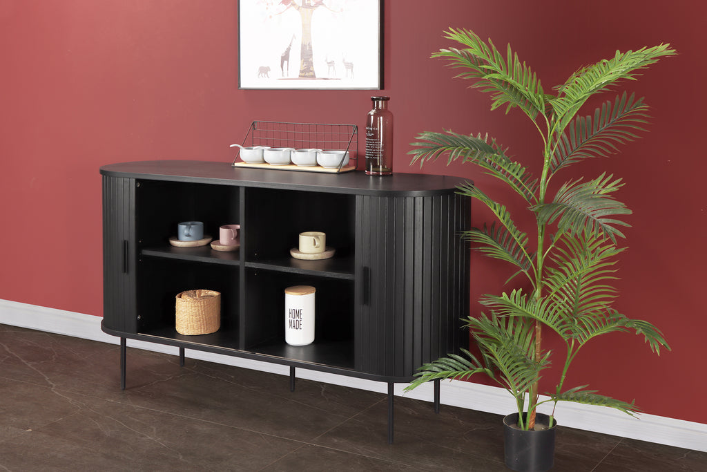Möbilia - Sideboard 140x40x76 cm schwarz