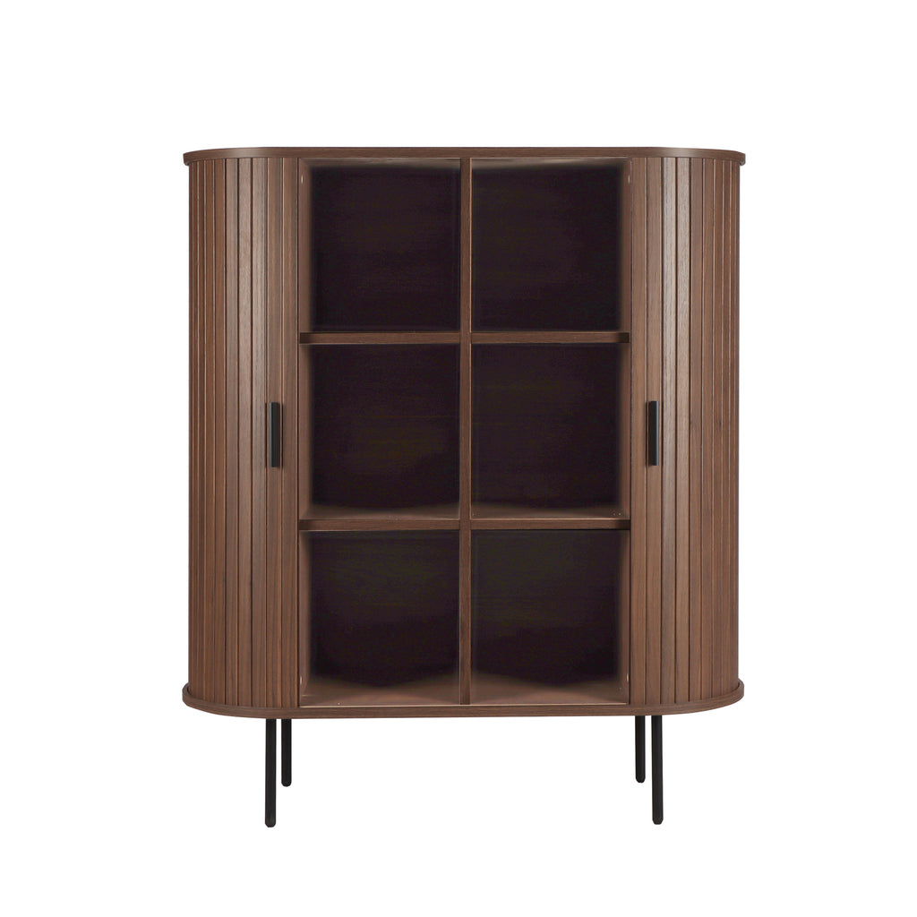 Möbilia - Kommode 100x40x118 cm walnuss, schwarz