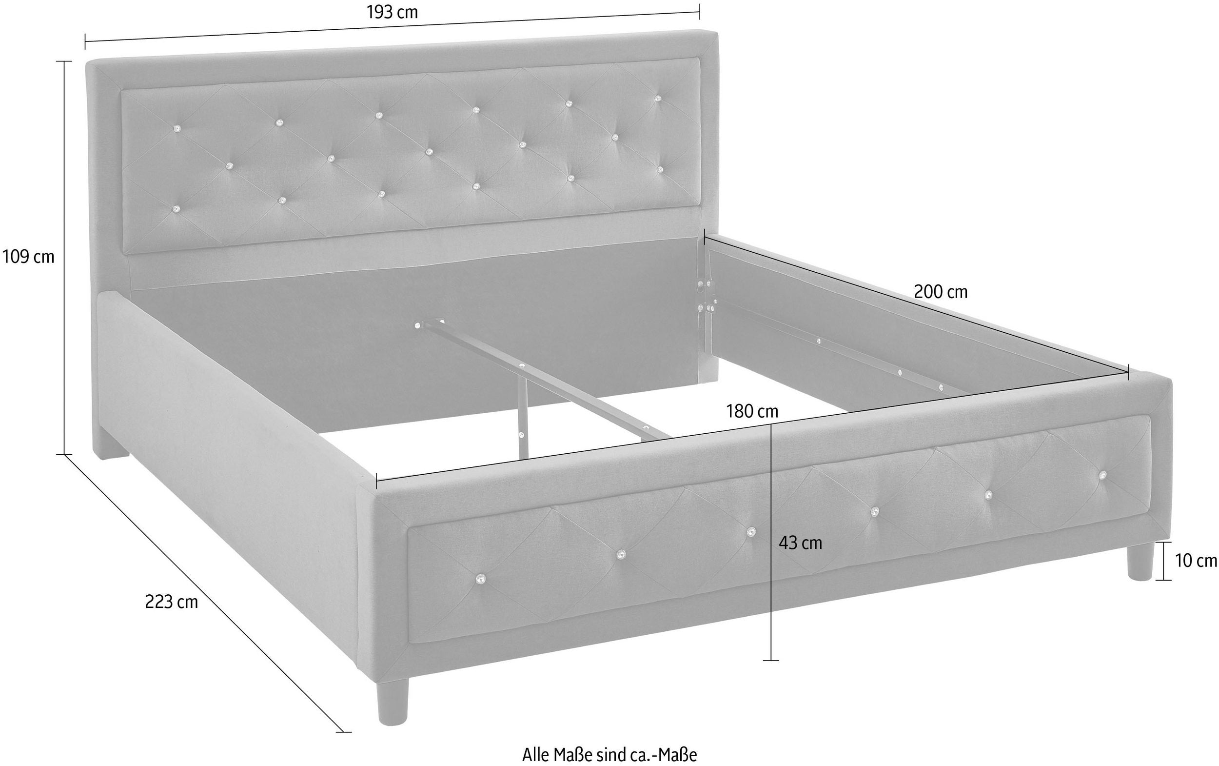 Polsterbettgestell 180x200cm
