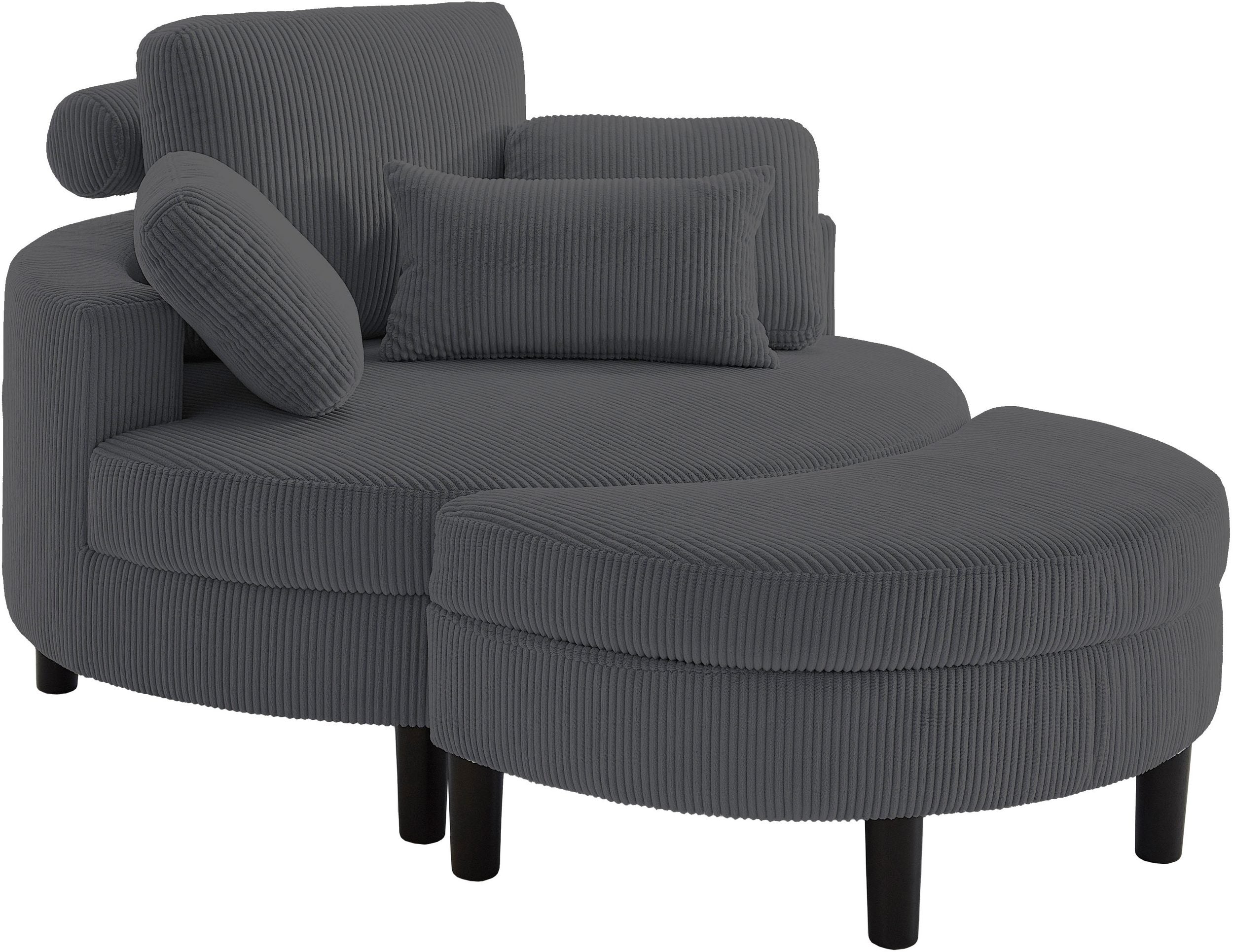 Rundsessel Cord Anthrazit