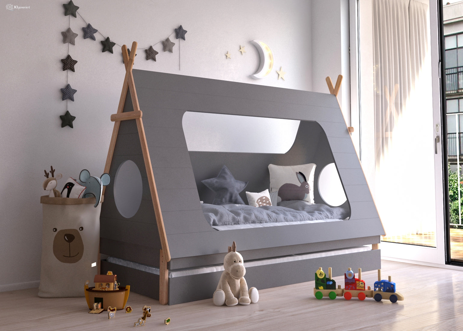 Möbilia - Kinderbett + Schublade
