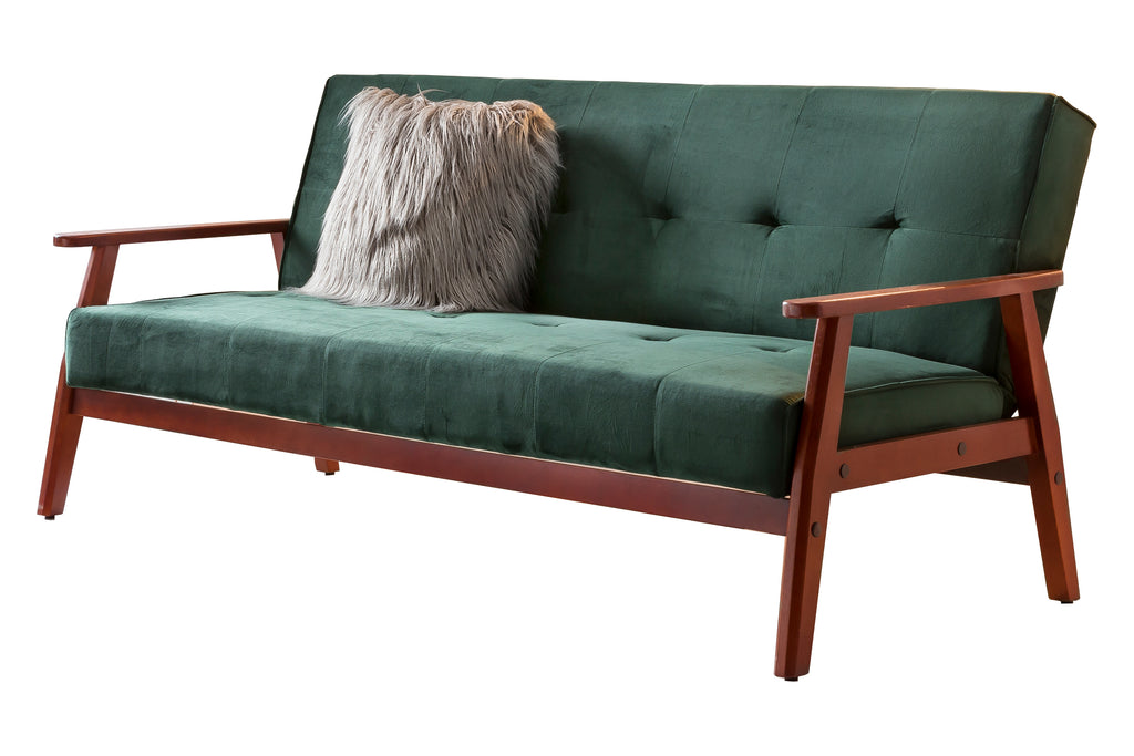 Sales Fever - Schlafsofa skandinavisch Samt tannengrün