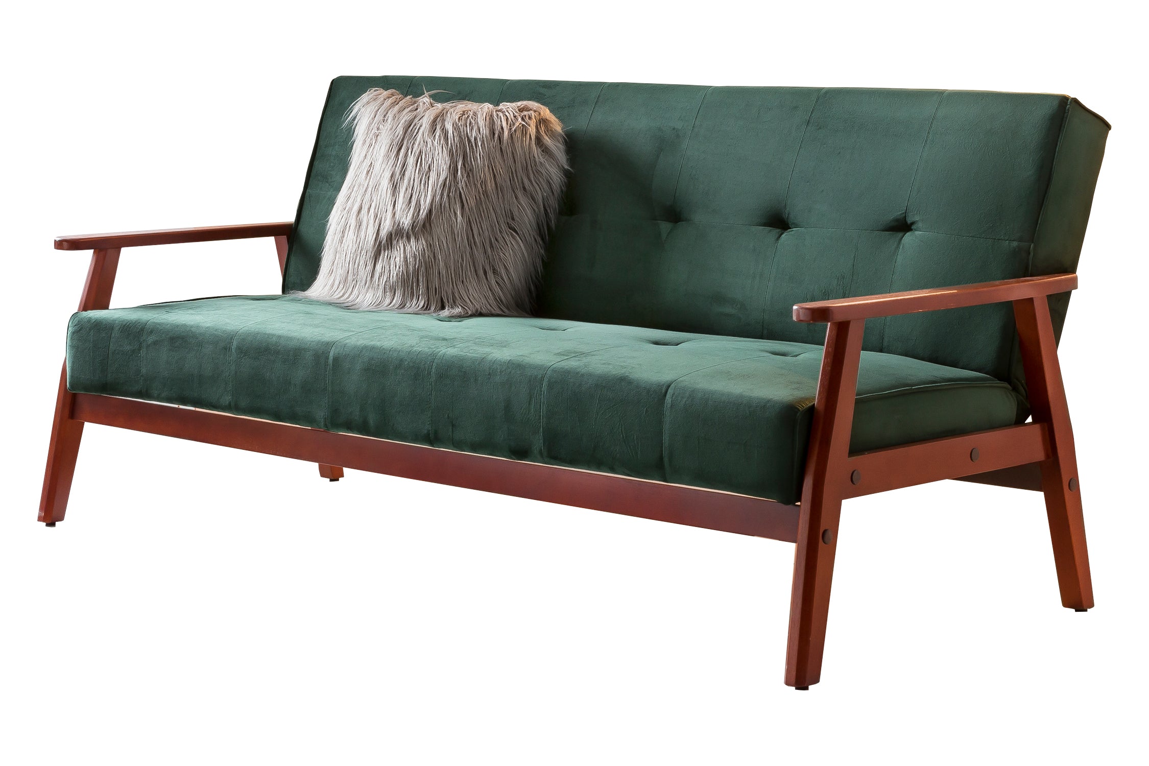 Sales Fever - Schlafsofa skandinavisch Samt tannengrün