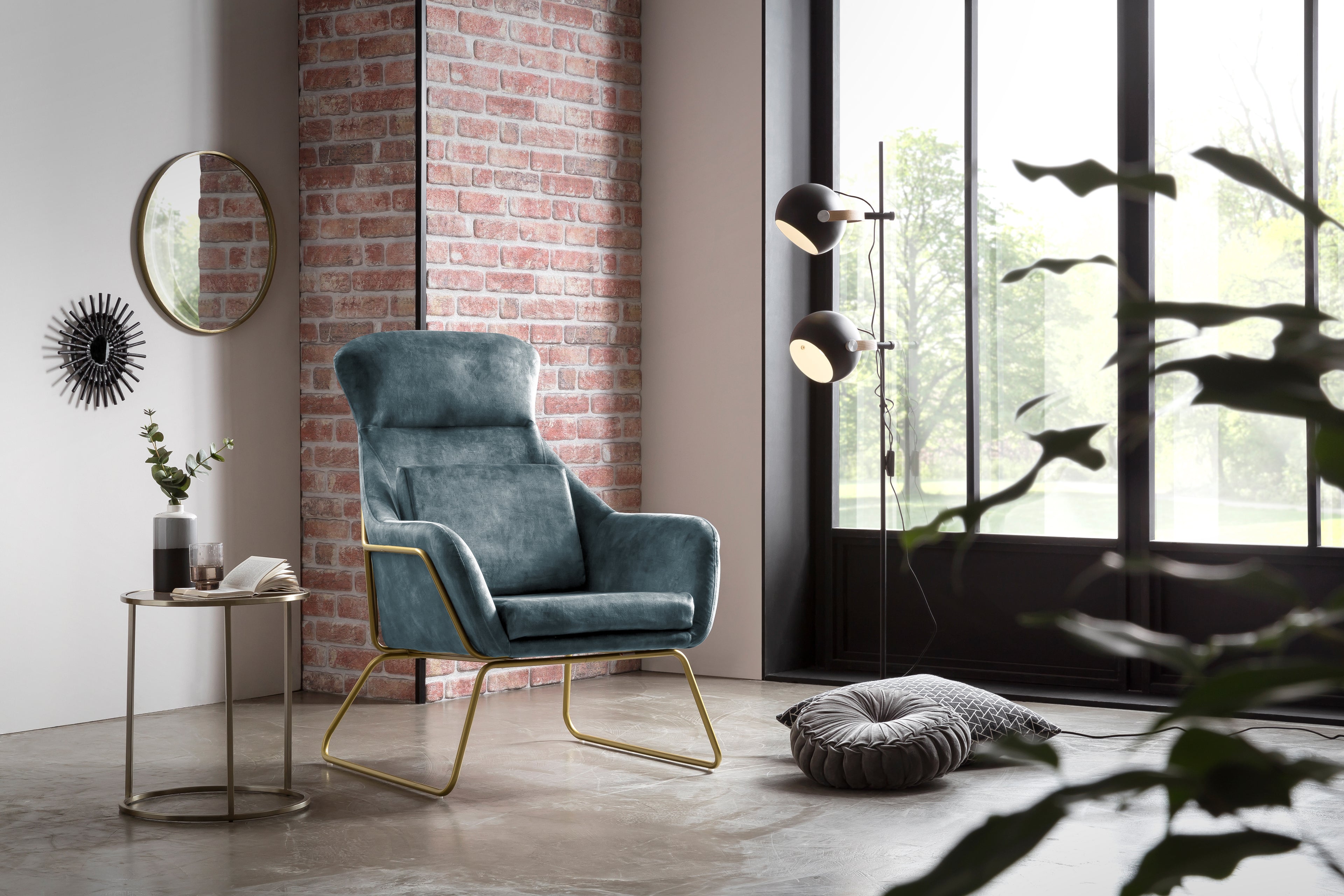 Sales Fever - Relaxsessel aus Samtvelours Blau#