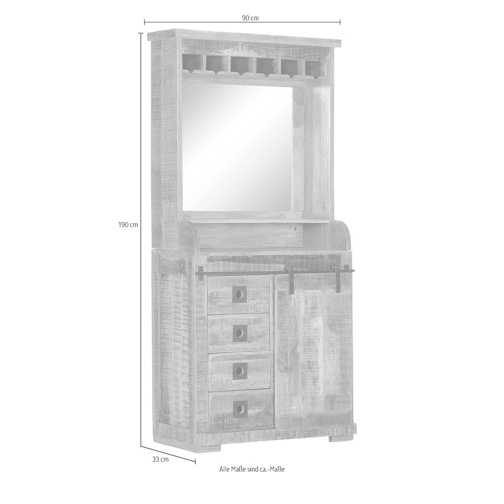 Kommode mit Buffetaufsatz / Barschrank