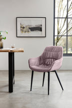 Sales Fever - Armlehnstuhl mit Wabensteppung Samt Rose#