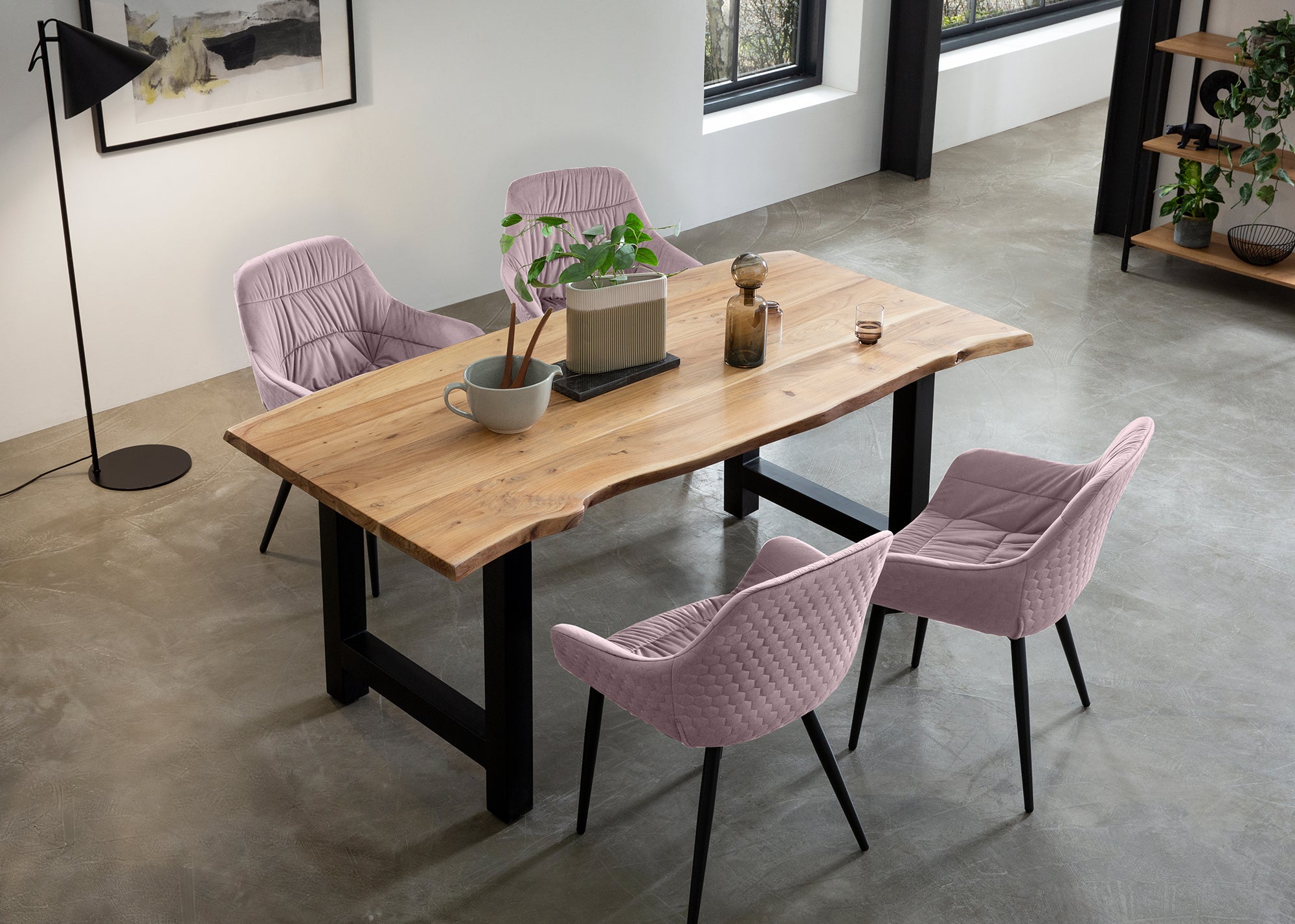 Sales Fever - Armlehnstuhl mit Wabensteppung Samt Rose#