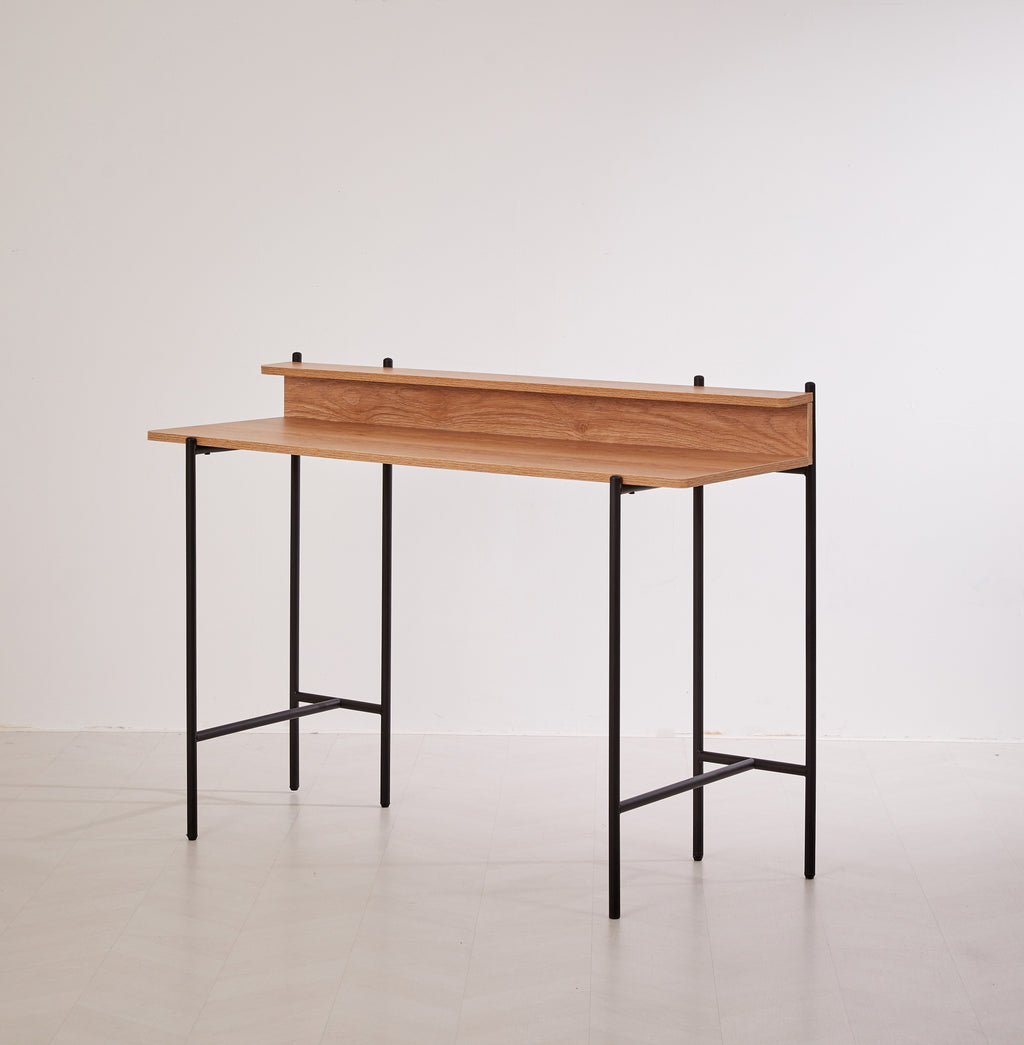 Möbilia - Schreibtisch 120x46x85,5 cm natur, schwarz