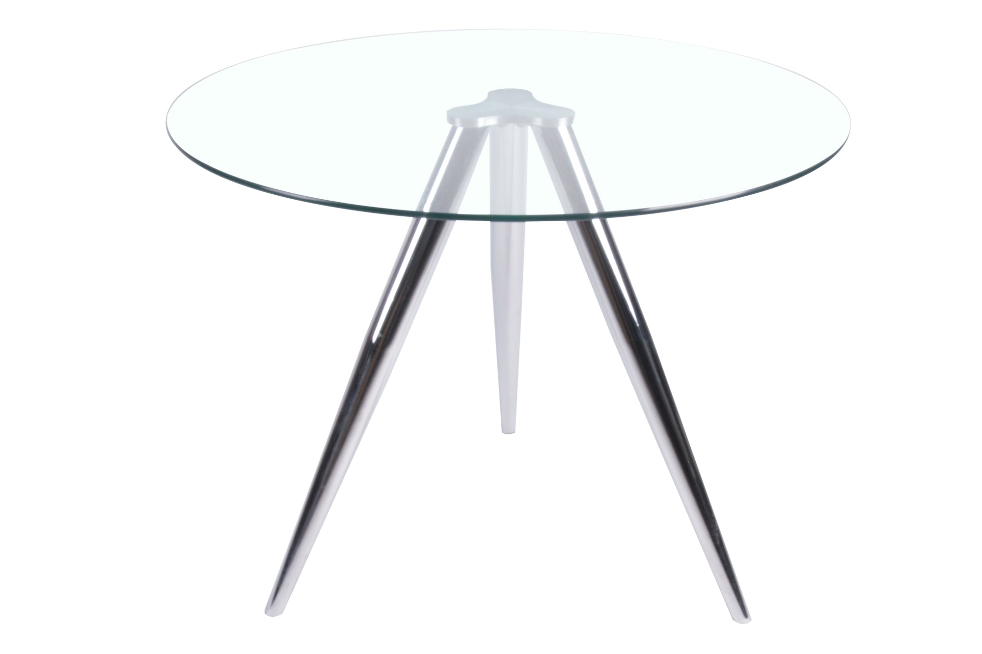 Sales Fever - Esstisch rund mit Glasplatte und Chromgestell Ø100 cm