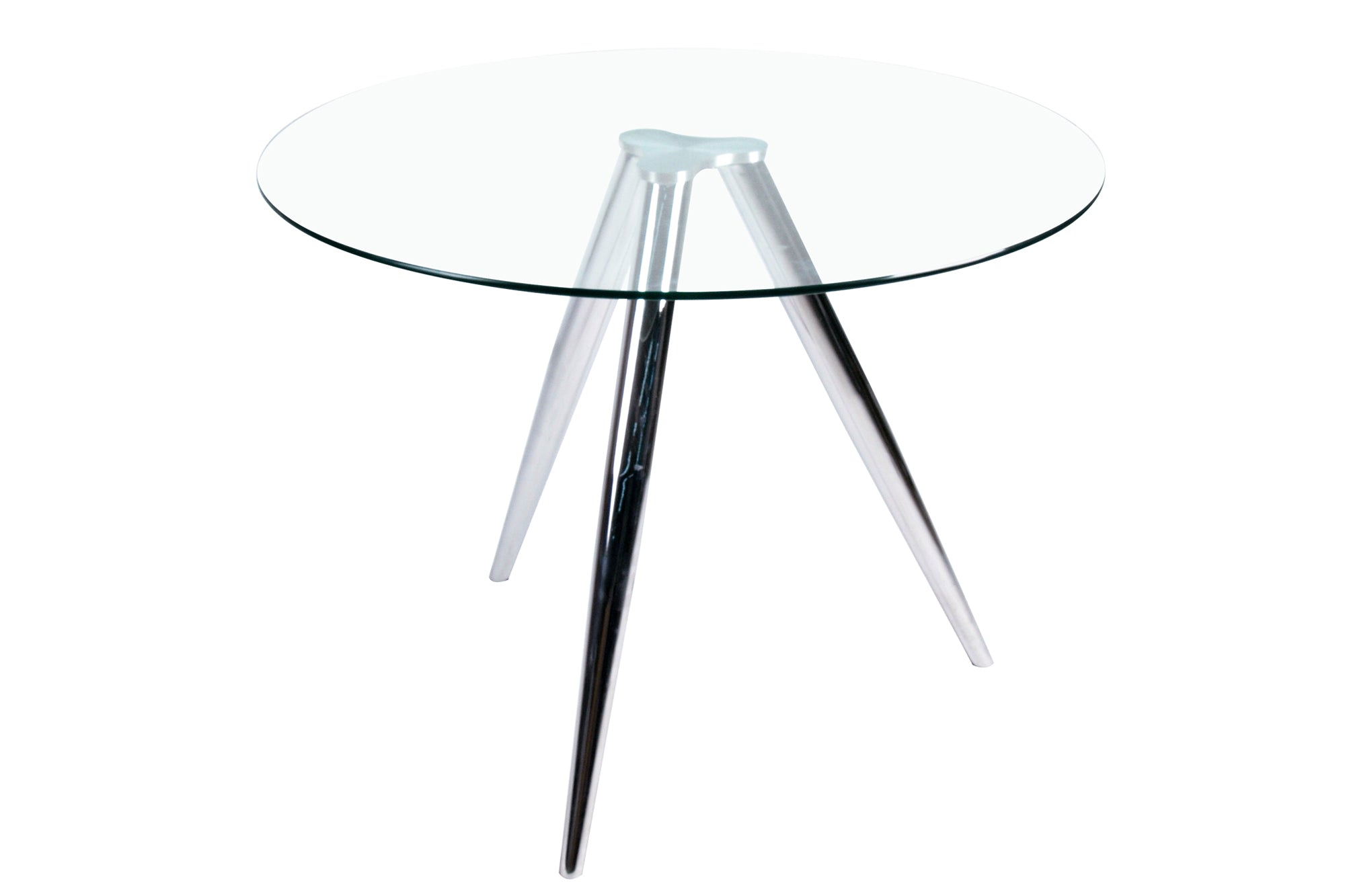Sales Fever - Esstisch rund mit Glasplatte und Chromgestell Ø100 cm