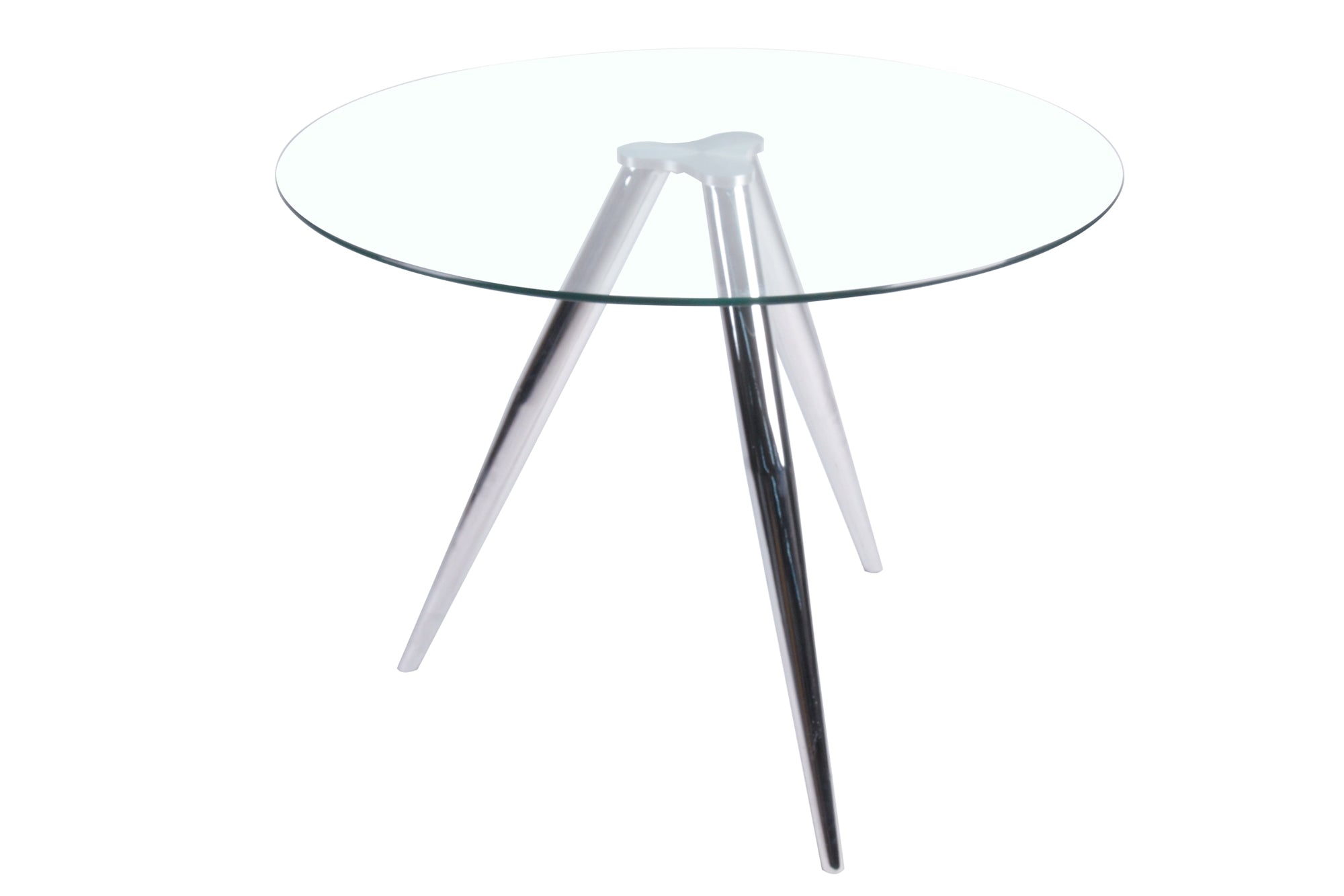 Sales Fever - Esstisch rund mit Glasplatte und Chromgestell Ø100 cm