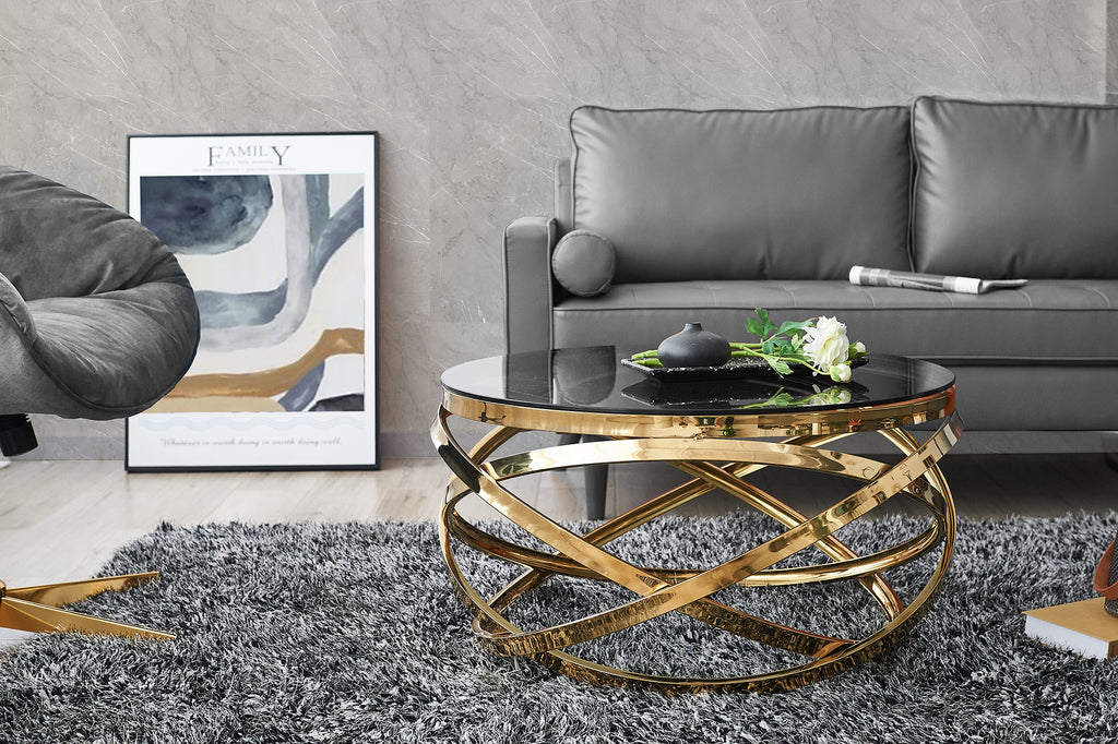 Sales Fever - Couchtisch Gold/Grau Ø 80 cm