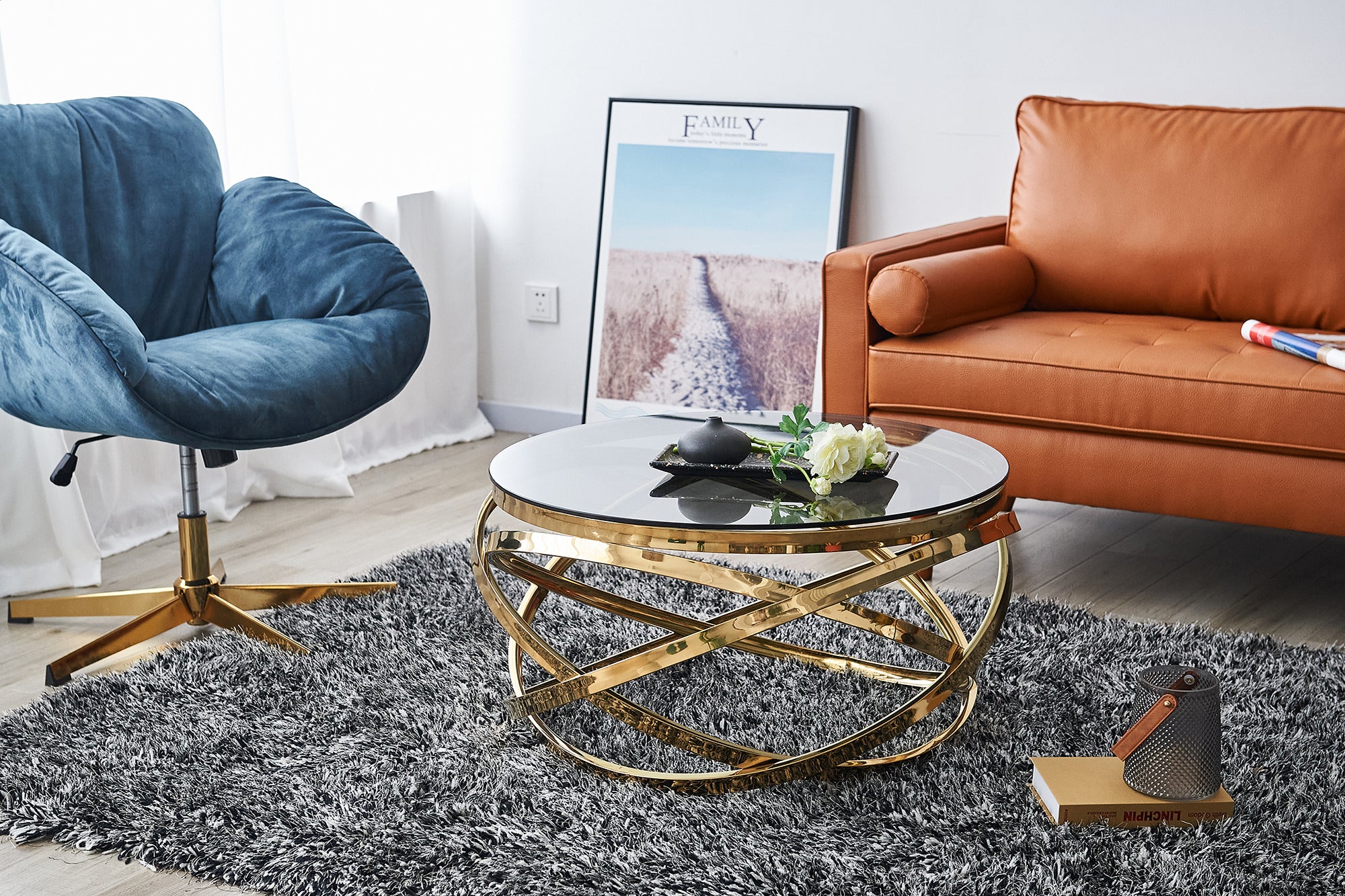 Sales Fever - Couchtisch Gold/Grau Ø 80 cm