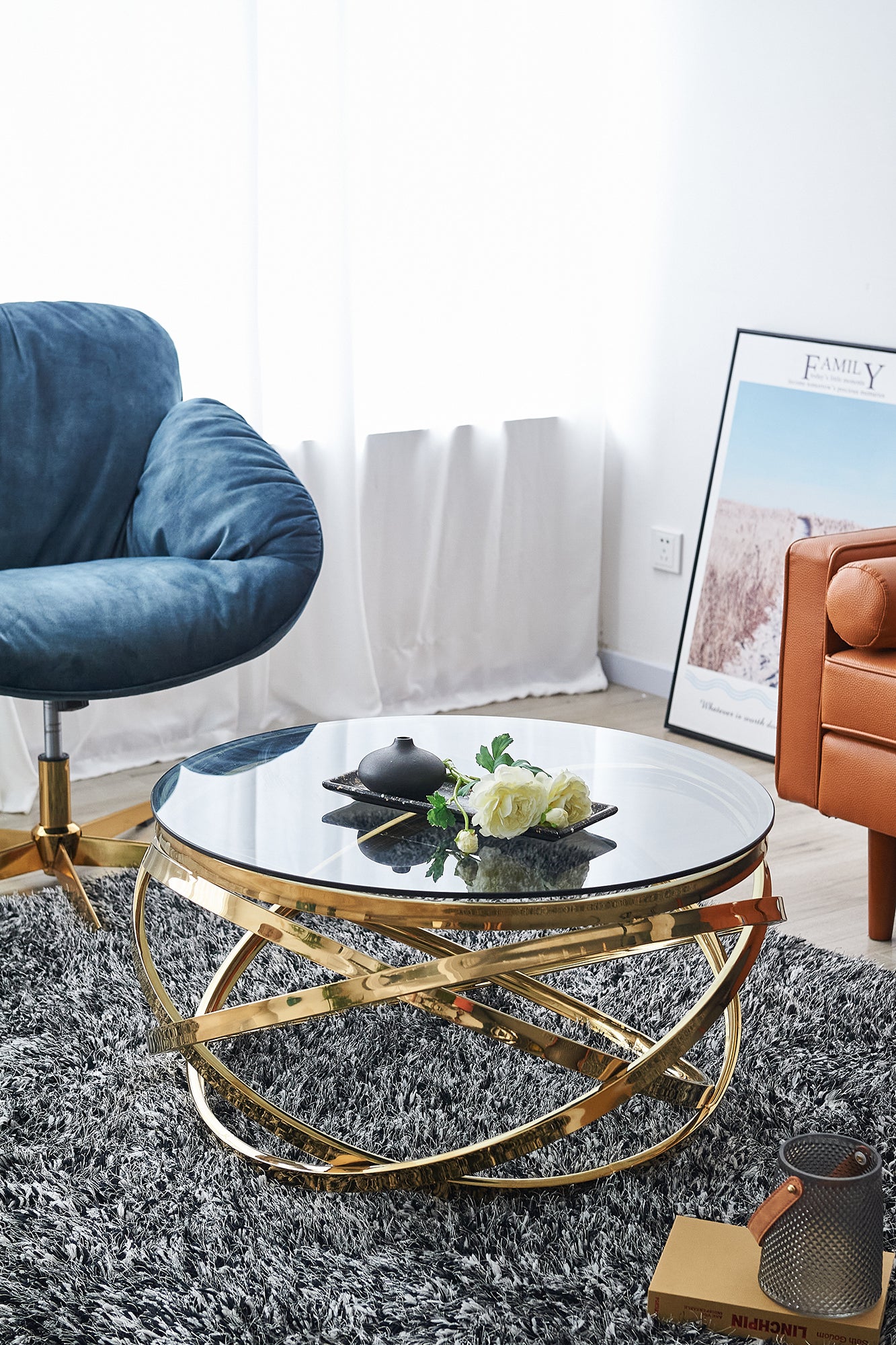 Sales Fever - Couchtisch Gold/Grau Ø 80 cm