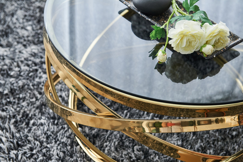 Sales Fever - Couchtisch Gold/Grau Ø 80 cm