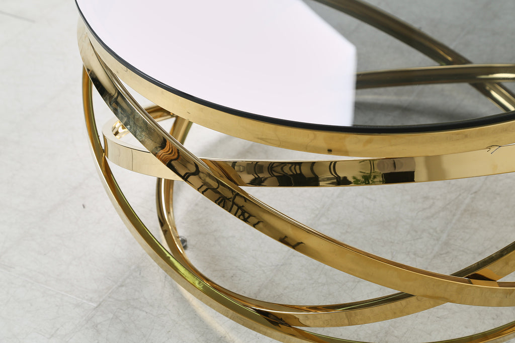 Sales Fever - Couchtisch Gold/Grau Ø 80 cm