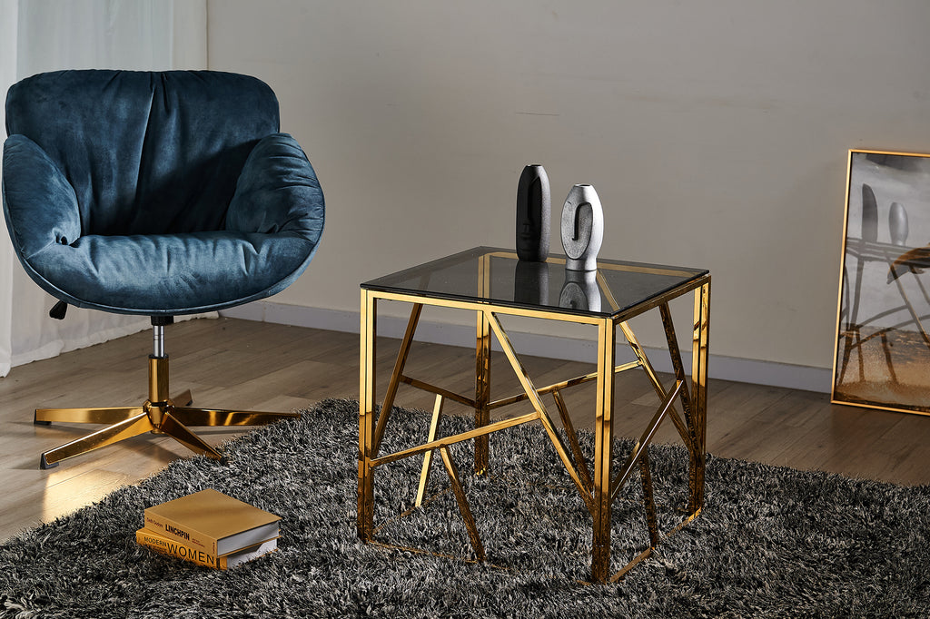 Sales Fever - Beistelltisch Gold/Grau 55x55 cm