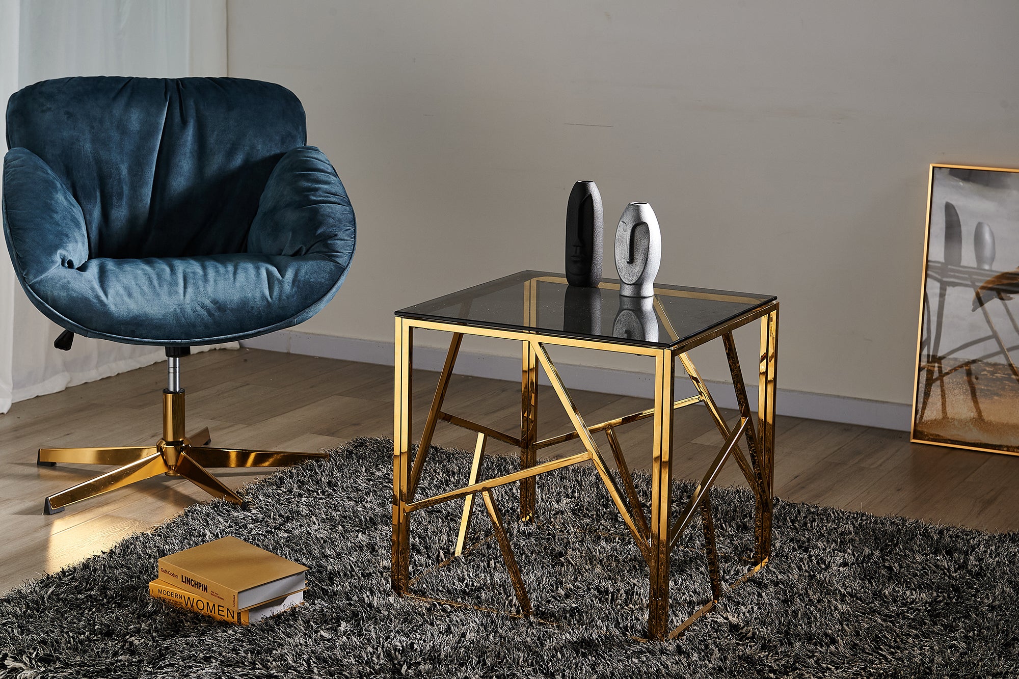 Sales Fever - Beistelltisch Gold/Grau 55x55 cm