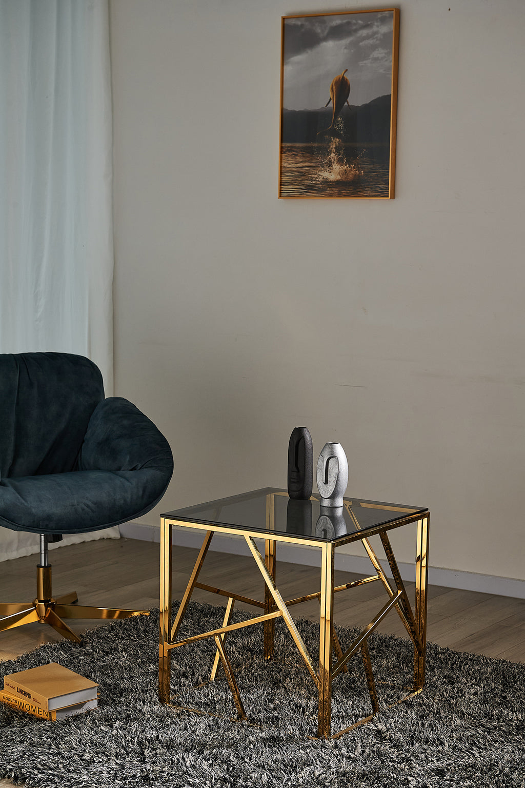 Sales Fever - Beistelltisch Gold/Grau 55x55 cm