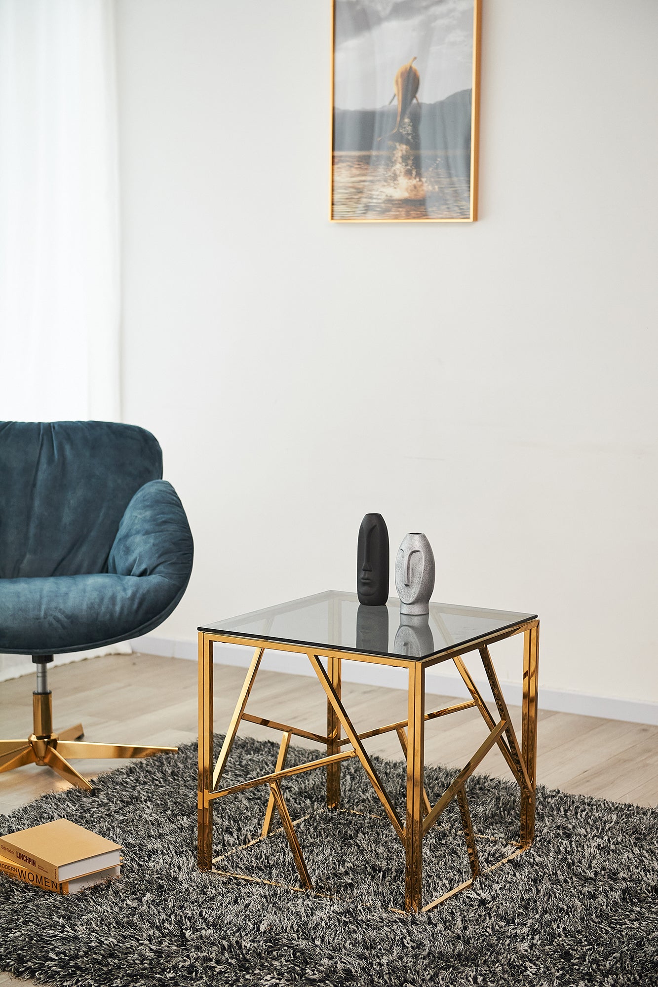 Sales Fever - Beistelltisch Gold/Grau 55x55 cm