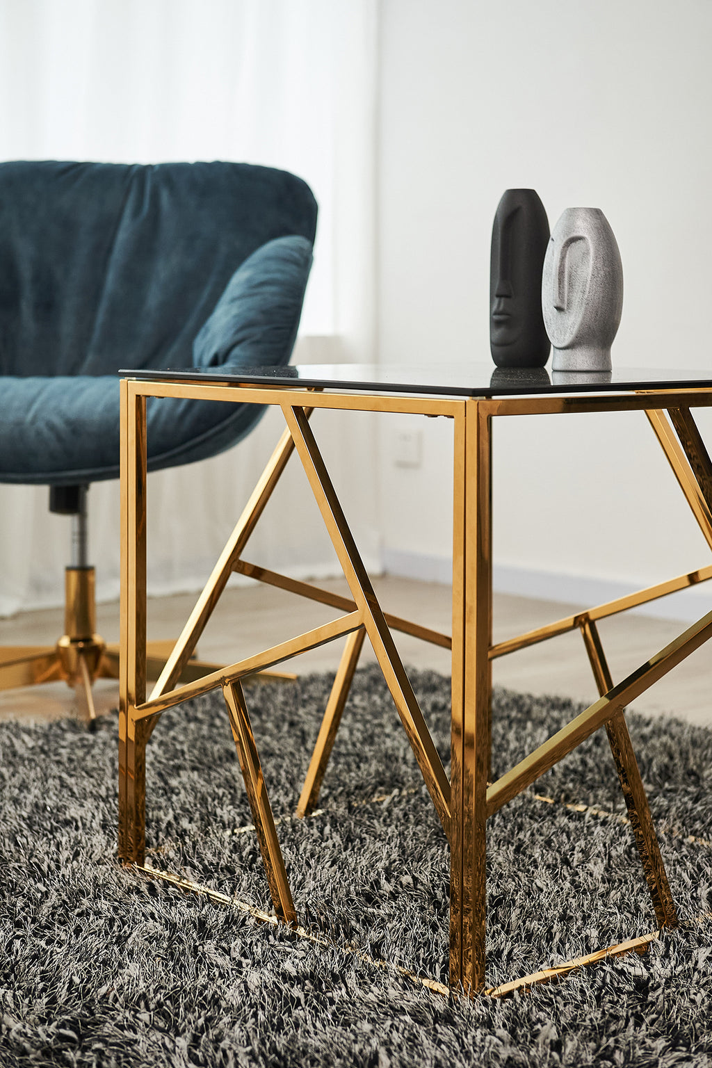 Sales Fever - Beistelltisch Gold/Grau 55x55 cm