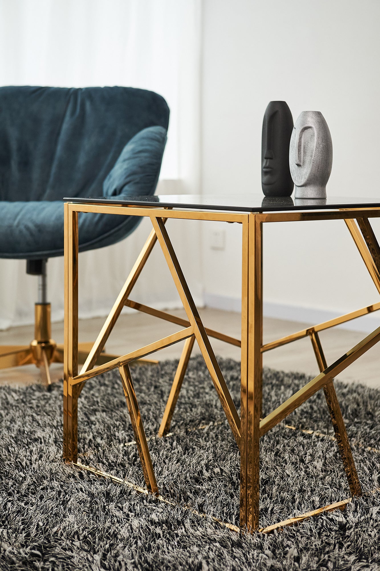 Sales Fever - Beistelltisch Gold/Grau 55x55 cm