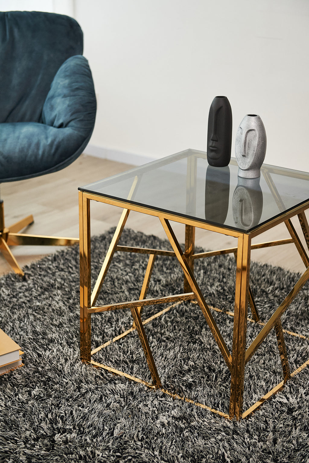 Sales Fever - Beistelltisch Gold/Grau 55x55 cm