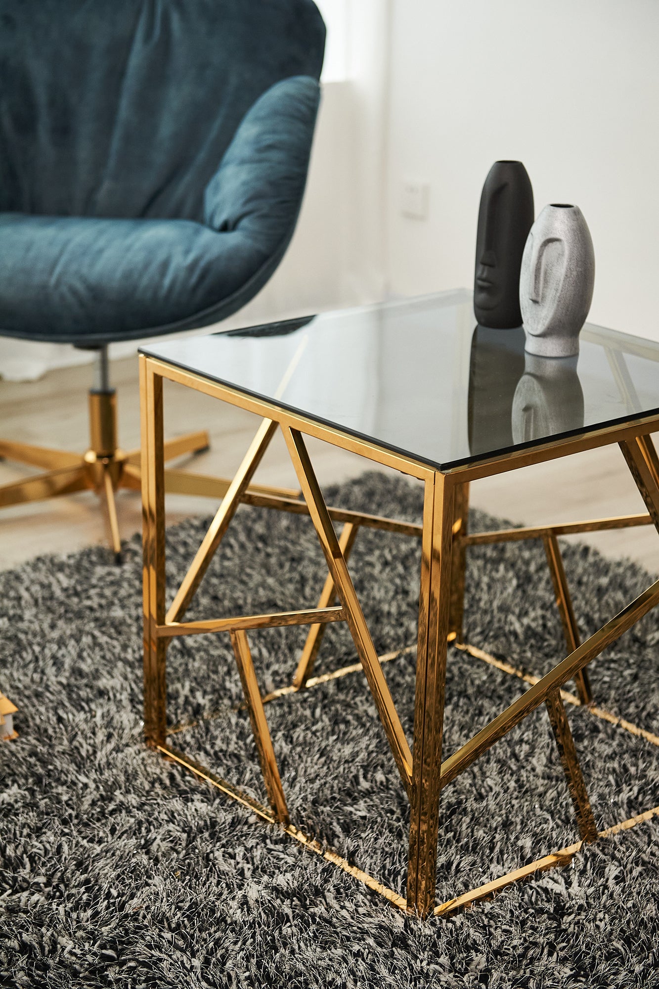 Sales Fever - Beistelltisch Gold/Grau 55x55 cm