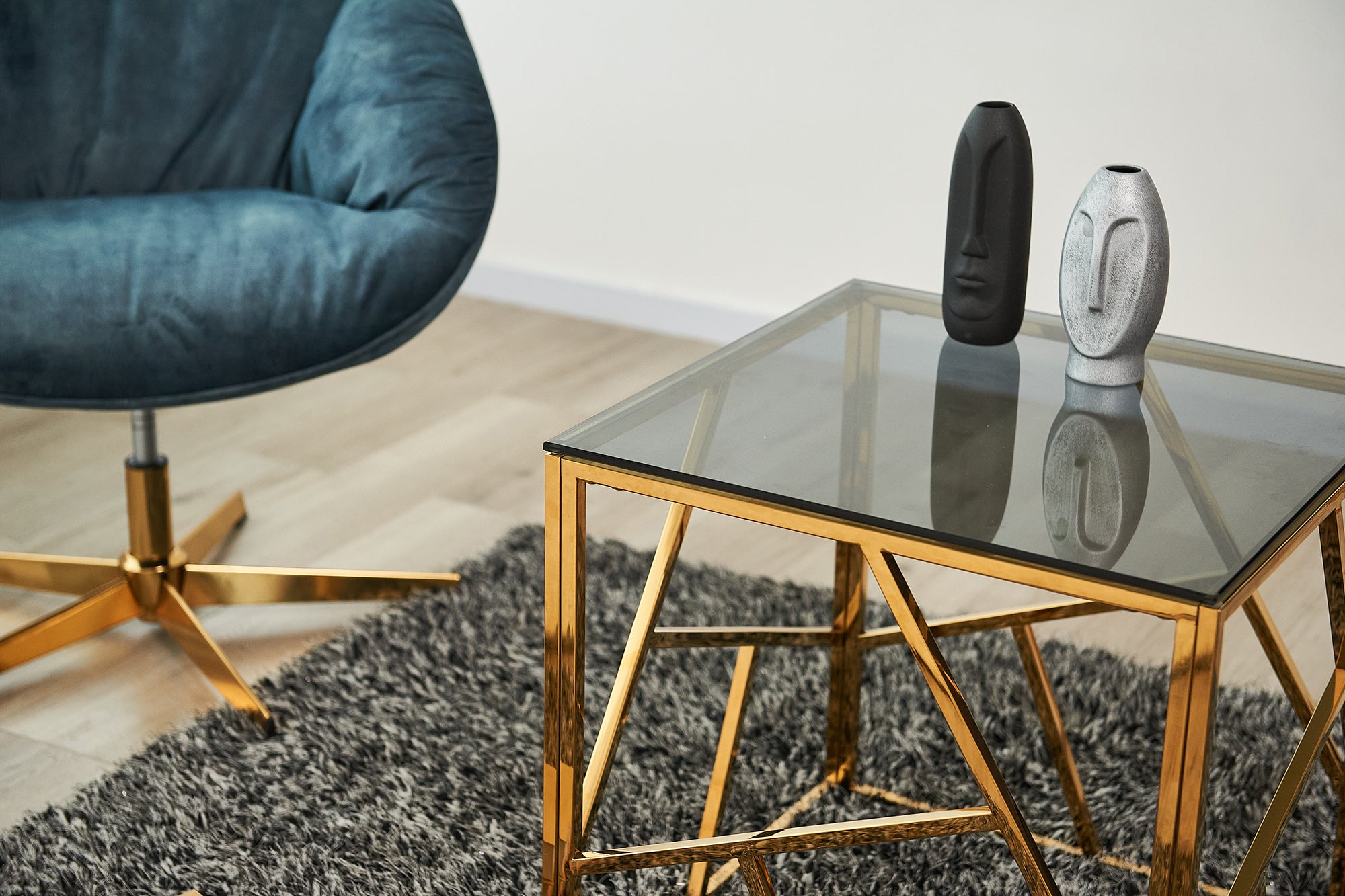 Sales Fever - Beistelltisch Gold/Grau 55x55 cm