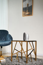 Sales Fever - Beistelltisch Gold/Grau 55x55 cm