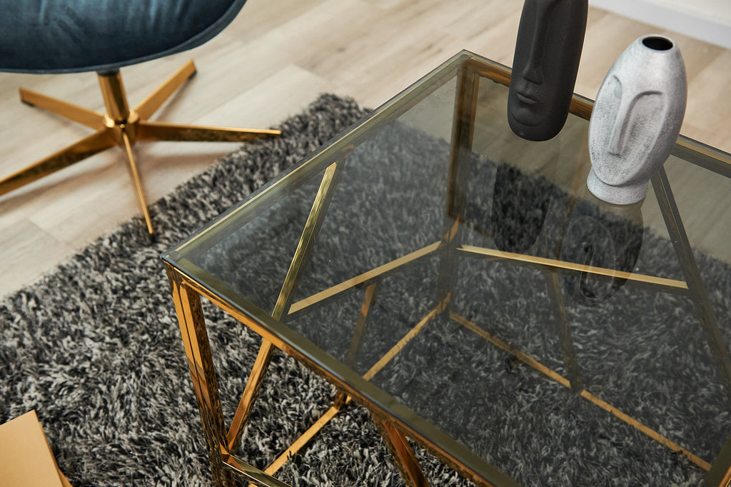 Sales Fever - Beistelltisch Gold/Grau 55x55 cm