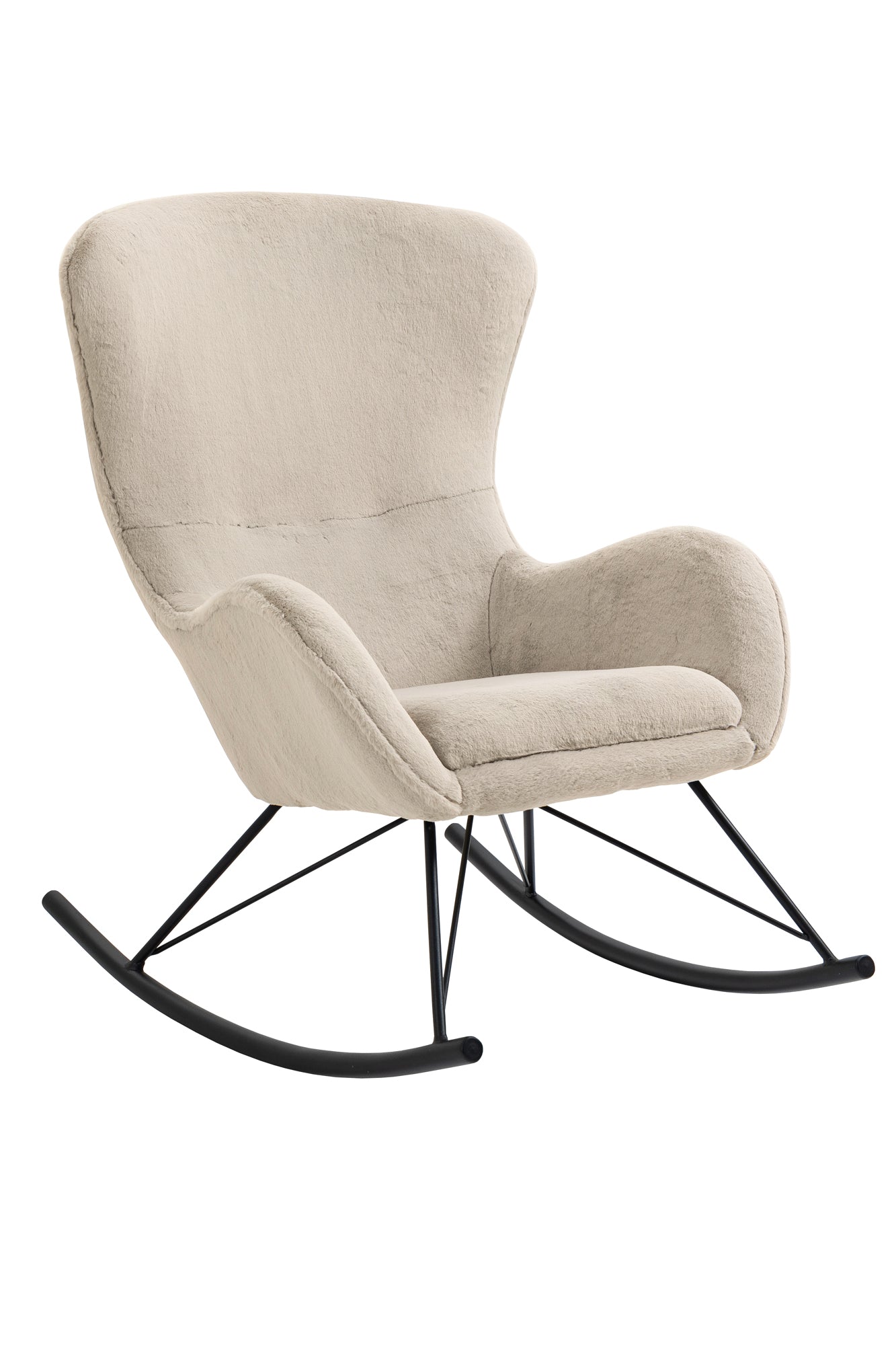 Sales Fever - Schaukelstuhl in Lammfelloptik Beige