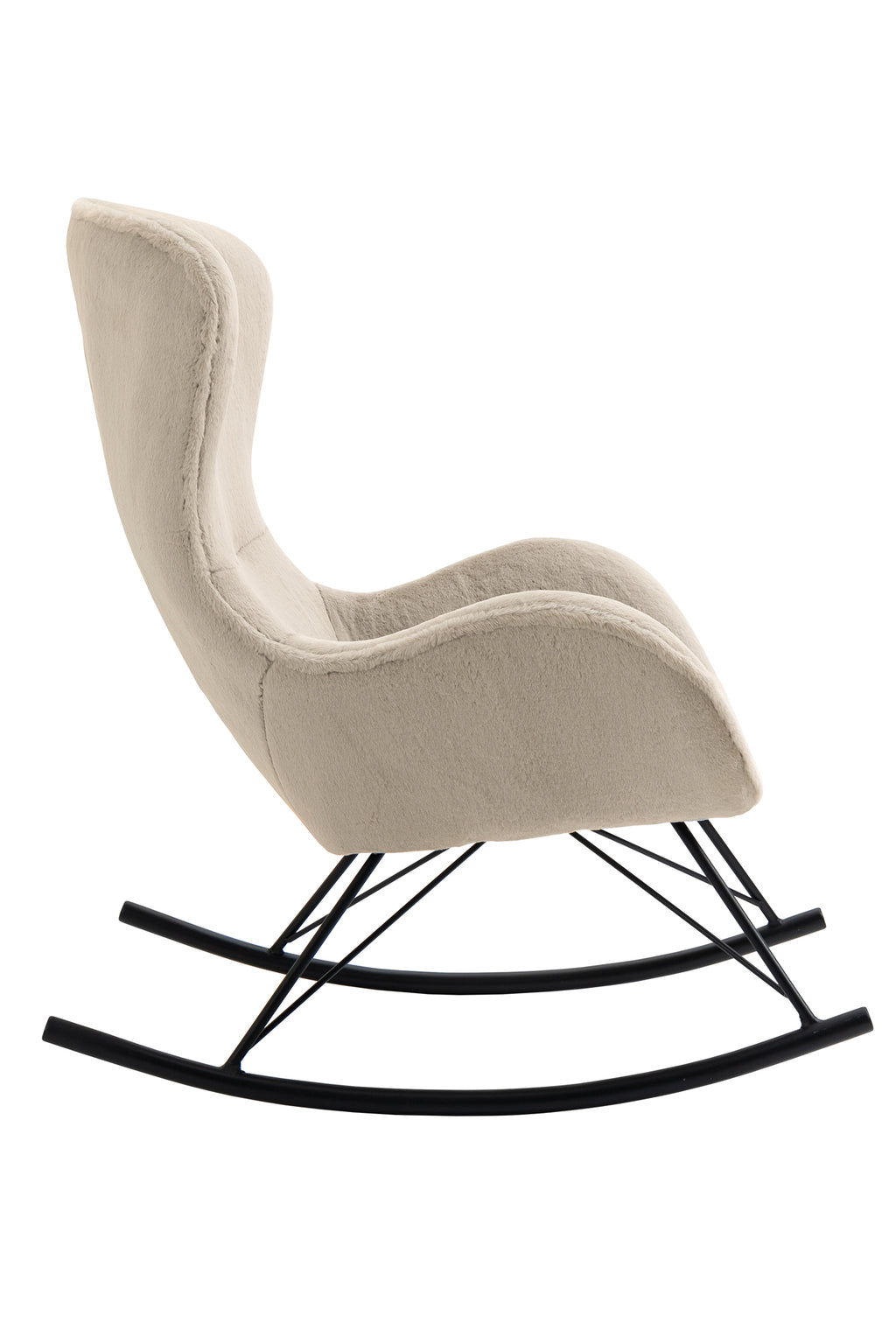 Sales Fever - Schaukelstuhl in Lammfelloptik Beige