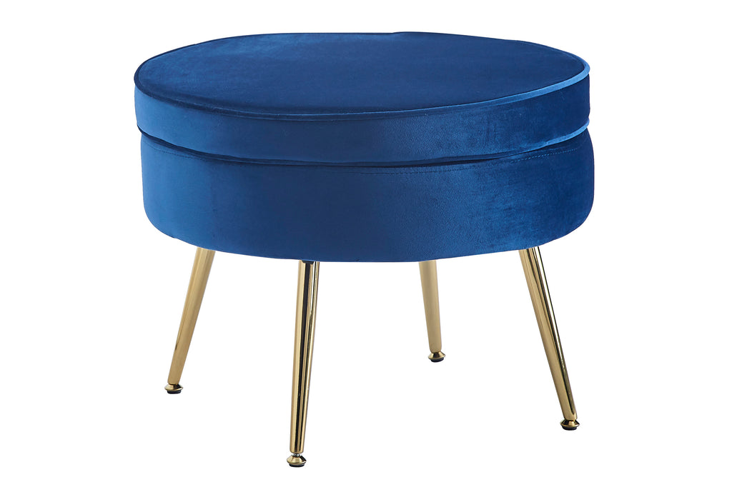Sales Fever - Sitzpouf rund aus Samt Dunkelblau#