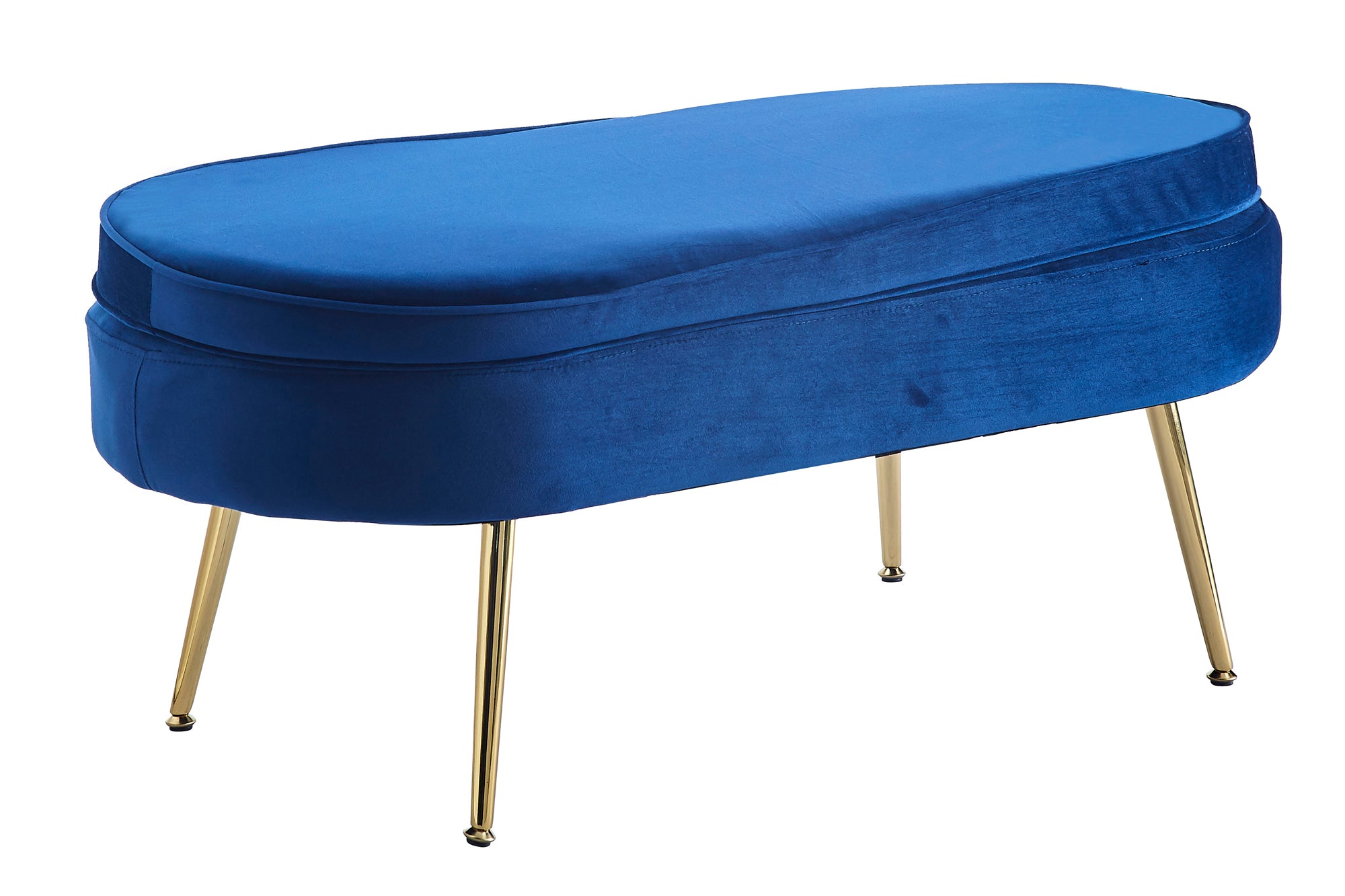 Sales Fever - Sitzpouf oval aus Samt Dunkelblau#