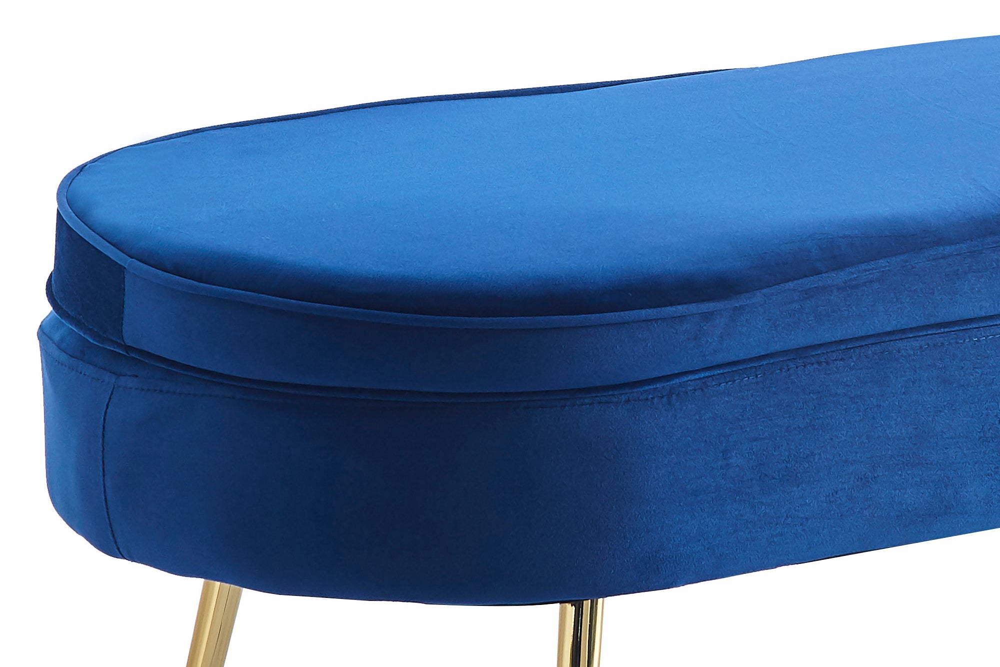 Sales Fever - Sitzpouf oval aus Samt Dunkelblau#