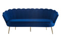 Sales Fever - Muschelsofa 3-Sitzer aus Samt Dunkelblau#