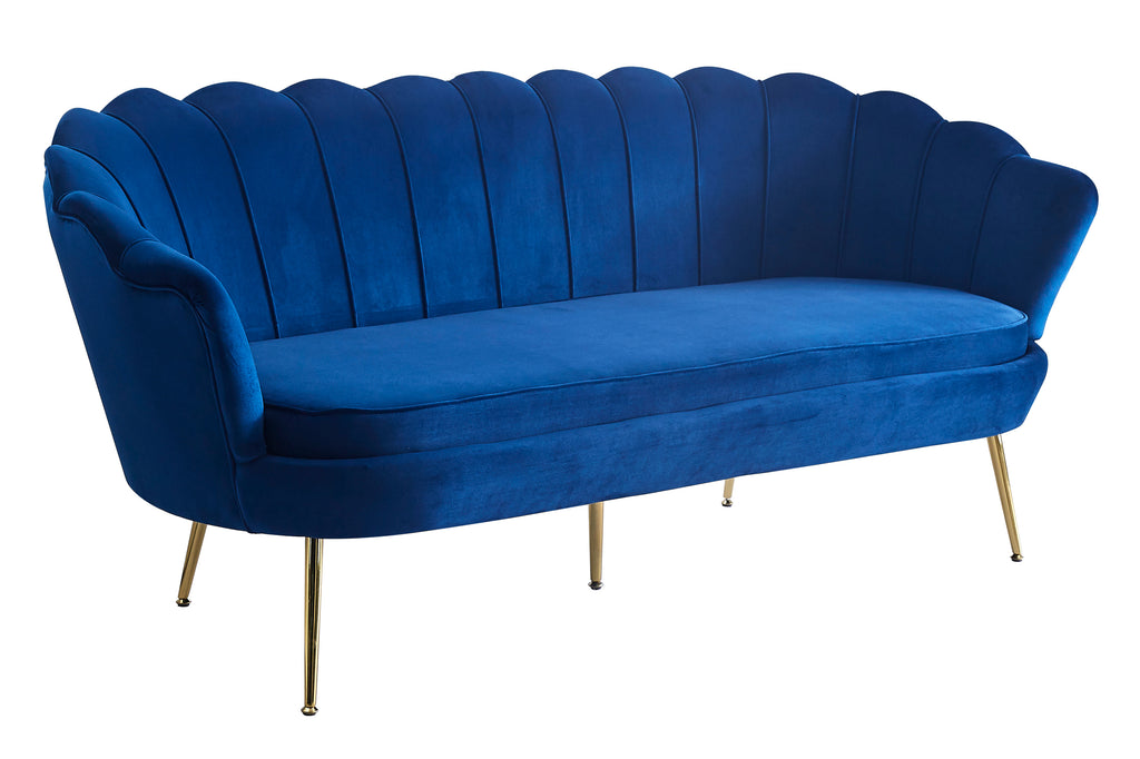 Sales Fever - Muschelsofa 3-Sitzer aus Samt Dunkelblau#